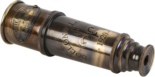 1920 Marine Telescope Collectible Décor Nautical Spyglass Antique Mounted Solid Brass 15 Inch Pirate Telescope with Wooden and Branded Corrugate - Image 2