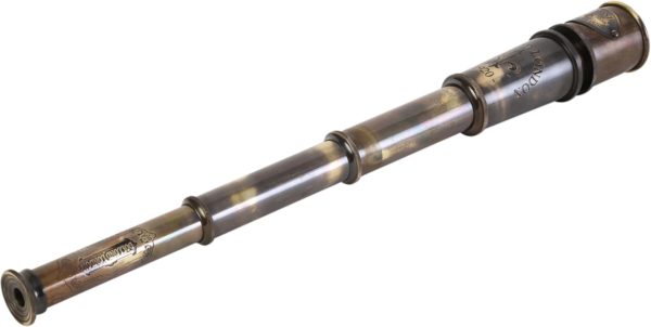 1920 Marine Telescope Collectible Décor Nautical Spyglass Antique Mounted Solid Brass 15 Inch Pirate Telescope with Wooden and Branded Corrugate - Image 3